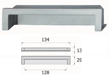 TIRADOR EMBUTIDO DROS 134X29 CROMO MATE 