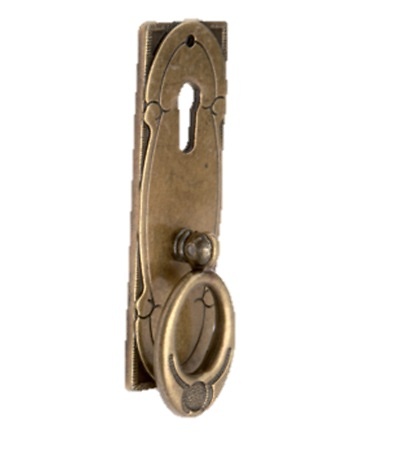 TIRADOR PENDULO MOD. CANTERO ZAMAK CUERO DECORADO 96X30 MM VERTICAL BOCALLAVES 