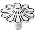 TIRADOR POMO MOD. INDIANO ZAMAK BLANCO PATINADO 32 mm 47 MM FLOR 