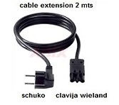 TOMA DE ENCHUFE Y USB PIX COLOURS con aros intercambiables BLANCO/NEGRO/INOX 3 AROS BLANCO NEGRO E INOX toma enchufe + cable 20cms wieland cable extension 2 mts WIELAND para los PIX con cable 20 cms 