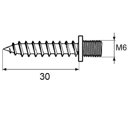 TORNILLO ANCLAJE TRN06 M6x30mm BICROMATADO 