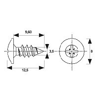 TORNILLO CABINA CB25 INOX INOX 8 8 3,5x12,5mm 125 ACERO INOXIDABLE 100 