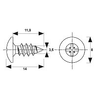 TORNILLO CABINA CB25 INOX INOX 8 8 3,5x14mm 14 ACERO INOXIDABLE 100 