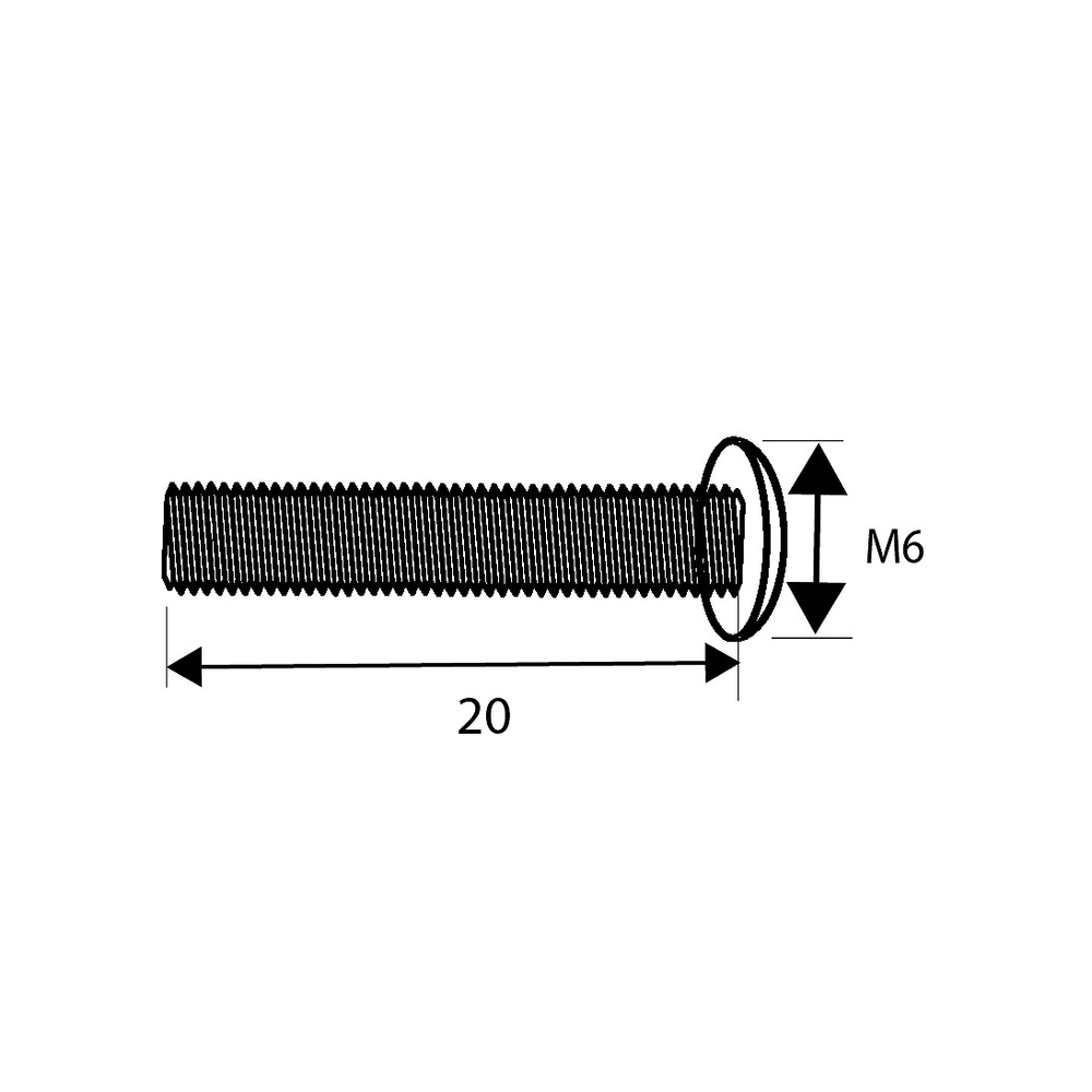 TORNILLO KOMBY TNE03 M6 NIQUELADO NIQUEL 14 14 24 ACERO 250 