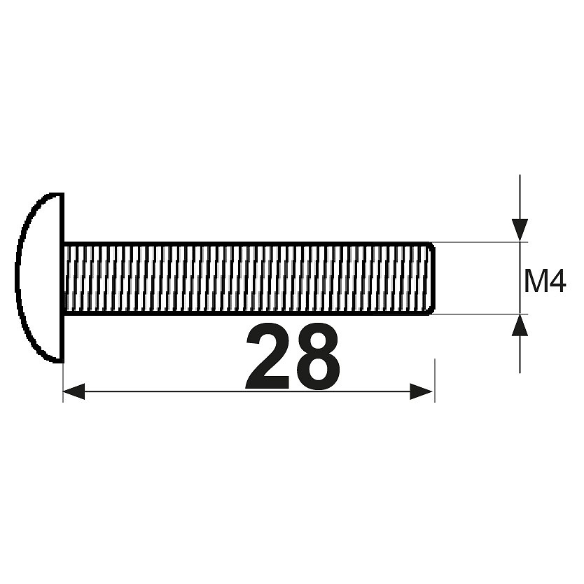 TORNILLO TIRADOR TRN08 M4 ZINCADO ZINCADO 10 10 30 ACERO 1000 