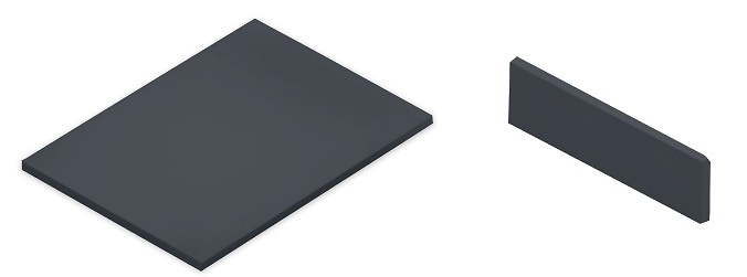 TRASERA Y FONDO MELAMINA ANTRACITA 16 MM PARA CAJON SLIM PARED RECTA 