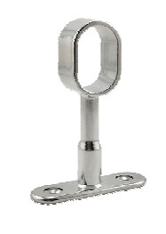 TUBO ARMARIO ACERO OVALADO 30X15MM CROMO BRILLO SOPORTE CENTRAL TECHO 