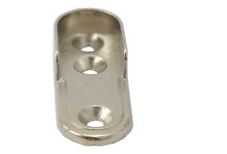 TUBO ARMARIO ACERO OVALADO 30X15MM CROMO BRILLO SOPORTE LATERAL COSTADO 
