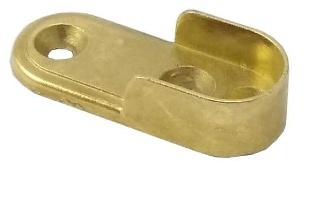 TUBO ARMARIO ACERO OVALADO 30X15MM LATONADO SOPORTE LATERAL COSTADO 