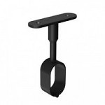 TUBO ARMARIO ACERO OVALADO 30X15MM NEGRO MATE SOPORTE CENTRAL TECHO REGULABLE 80 A 115 MM 