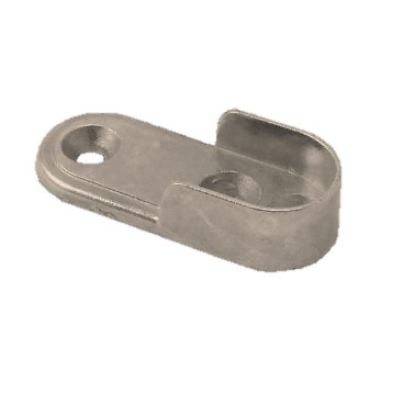 TUBO ARMARIO ACERO OVALADO 30X15MM NIQUEL MATE SOPORTE LATERAL COSTADO 
