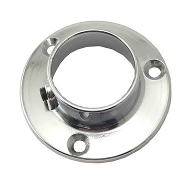 TUBO ARMARIO REDONDO CROMO BRILLO DIAMETRO 25 MM SOPORTE LATERAL ANILLO 
