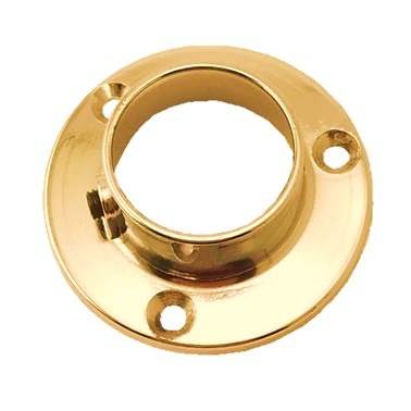 TUBO ARMARIO REDONDO LATONADO DIAMETRO 25 MM SOPORTE LATERAL ANILLO DIAMETRO 25 MM LATONADO SOPORTE LATERAL ANILLO 