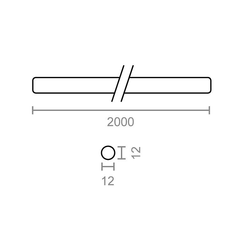 TUBO ARMARIO TA03 12 MM ACERO CROMO BRILLO CROMO BRILLO 12 12 0.8 MM 2000 ACERO 25 