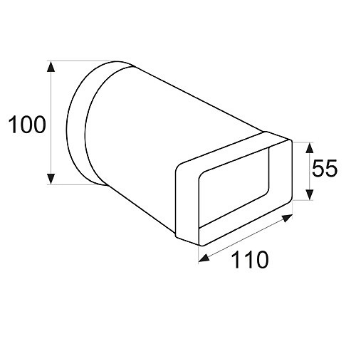 TUBO RECTANGULAR Y ACCESORIOS VN01 110x55mm BLANCO BLANCO 100 110 EMPALME MIXTO VN06 100/110x55mm BL 145 PVC 1 