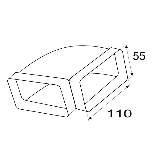 TUBO RECTANGULAR Y ACCESORIOS VN01 110x55mm BLANCO BLANCO 55 110 CODO 90º HORIZONTAL VN11 110x55mm BL 110 PVC 1 