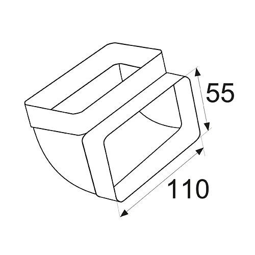 TUBO RECTANGULAR Y ACCESORIOS VN01 110x55mm BLANCO BLANCO 55 110 CODO 90º VERTICAL VN10 110x55mm BL 110 PVC 1 