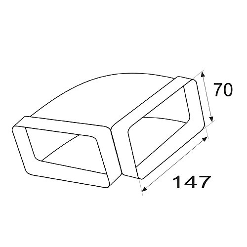 TUBO RECTANGULAR Y ACCESORIOS VN01 147x70mm BLANCO BLANCO 70 147 CODO 90º HORIZONTAL VN11 147x70mm BL 147 PVC 1 