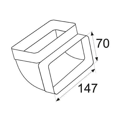 TUBO RECTANGULAR Y ACCESORIOS VN01 147x70mm BLANCO BLANCO 70 147 CODO 90º VERTICAL VN10 147x70mm BL 147 PVC 1 