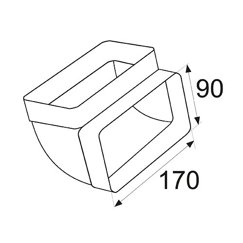TUBO RECTANGULAR Y ACCESORIOS VN01 170x90mm BLANCO BLANCO 90 170 CODO 90º VERTICAL VN10 170x90mm BL 170 PVC 1 