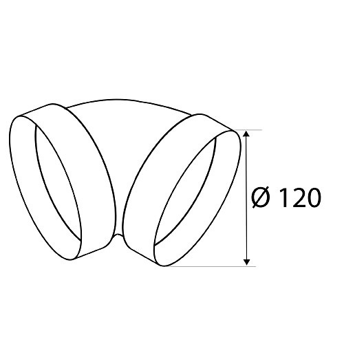 TUBO REDONDO Y ACCESORIOS VN02 120mm BLANCO BLANCO 120 120 CODO 45º REDONDO VN7 120mm BL 120 PVC 1 