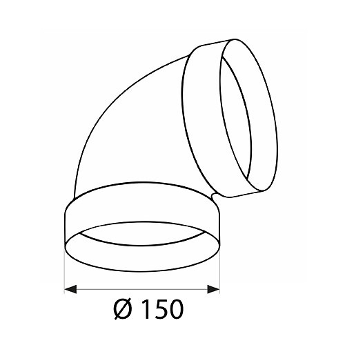 TUBO REDONDO Y ACCESORIOS VN02 150mm BLANCO BLANCO 150 150 CODO 90º REDONDO VN9 150mm BL 150 PVC 1 