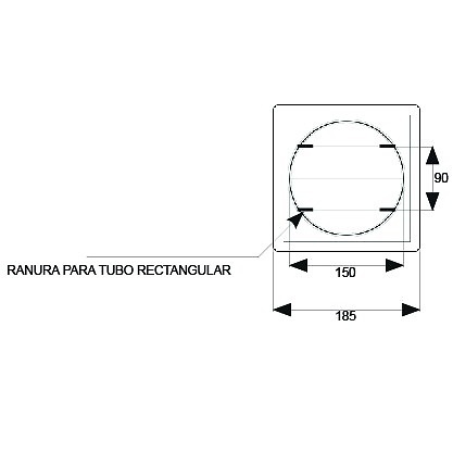 TUBO REDONDO Y ACCESORIOS VN02 150mm BLANCO BLANCO 45 185 VENTANILLA MIXTA VN19 150/170x90mm BL 185 PVC 1 