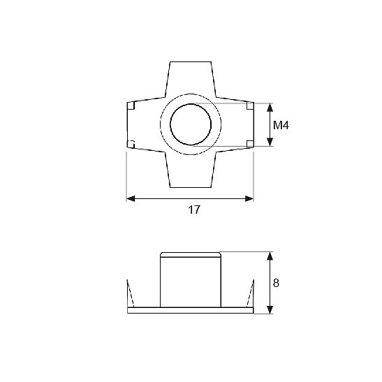 TUERCA PUA EMBUTIR TRC02 ZINCADO ZINCADO 8 17 17 ACERO 100 ZINCADO 8 17 ACERO 1 