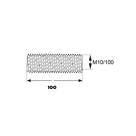 VARILLA HUECA VR1 M10/100x20mm ZINCADO ZINCADO 10 10 100 ACERO 50 