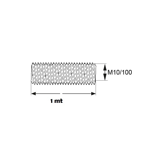 VARILLA HUECA VR1 M10/100x20mm ZINCADO ZINCADO 10 10 1000 ACERO 5 