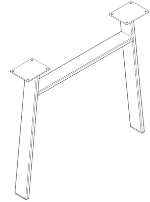 PATA MESA TIPO PORTERIA MOD. ARCO ACERO EFECTO INOX TUBO 60X20MM