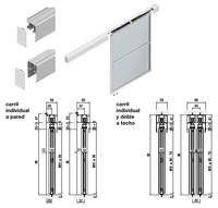AIR M60 KIT GUIA CORREDERA PARA PUERTA COLGANTE DE PASO 60 KG