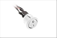 INTERRUPTOR BASCULANTE BLANCO 12V 3A CON CABLES DE 0,1M Y CONECTORES MINI AMP MACHO Y HEMBRA