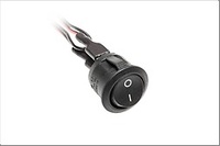 INTERRUPTOR BASCULANTE NEGRO 12V 3A CON CABLES DE 0,1M Y CONECTORES MINI AMP MACHO Y HEMBRA