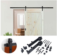 KIT CORREDERA PUERTA MADERA PCB1 2 MTS NEGRO RUSTICO