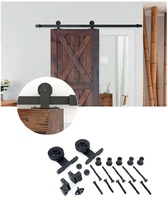 KIT CORREDERA PUERTA MADERA PCB2 2 MTS NEGRO RUSTICO