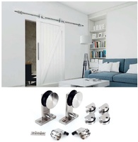 KIT CORREDERA PUERTA MADERA PCB2IOX INOX 2 MTS