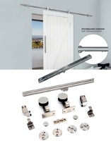 KIT CORREDERA PUERTA MADERA PCB2IOX/F INOX 2 MTS CON AMORTIGUACION EN CIERRE