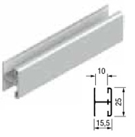 KIT PERFIL H PARA TIRADOR PARA ARMARIO EMPOTRADOS TERRA 75/80/85 PRH10-25 PARA TABLERO 10MM 2+2 MTS