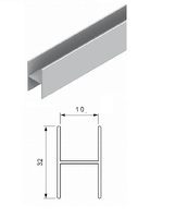 KIT PERFIL H PARA TIRADOR PARA ARMARIO EMPOTRADOS TERRA 75/80/85 PRH10 PARA TABLERO 10MM 2+2 MTS