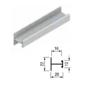 KIT PERFIL H PARA TIRADOR PARA ARMARIO EMPOTRADOS TERRA 75/80/85 PRH16-12 PARA TABLERO 16MM 2+2 MTS