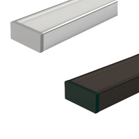 KIT PERFIL SOBREPUESTO PARA LED CON DIFUSOR HASTA 15W CROMO MATE           
