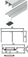 KIT PERFILES GUIA SUPERIOR+INFERIOR 2 CARRILES PARA TIRADOR ARMARIO EMPOTRADO TERRA 85 