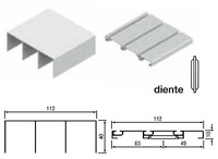 KIT PERFILES GUIA SUPERIOR+INFERIOR 3 CARRILES PARA TIRADOR ARMARIO EMPOTRADO TERRA 75 