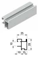 KIT PERFILES TIRADOR PARA ARMARIO EMPOTRADOS TERRA 75 KP-TR10MIN BASIC PARA TABLERO 10MM
