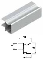 KIT PERFILES TIRADOR PARA ARMARIO EMPOTRADOS TERRA 75 KP-TR16 PARA TABLERO 16MM