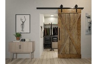 KIT PUERTA CORREDERA RUSTICO LOFT 200 MM SOFT NEGRO 100 KG