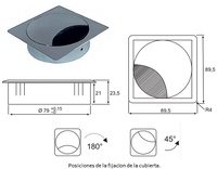 PASACABLES EXIT Q CUADRADO 89,5X89,5 MM ZAMAK