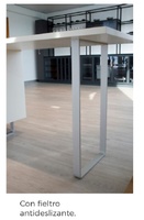 PATA MESA MOD. ARCO 1080/1100X400 MM PLETINA 50MM ALUMINIO PLATA MATE REGULABLE