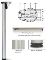 PATA MESA PLEGABLE 71CMS DIAMETRO 50MM JOY